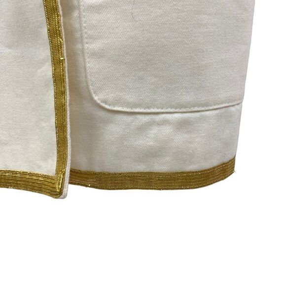 Vintage Lillie Rubin Ivory and Gold Double Breasted Blazer Size 10 Made in USA - Picture 3 of 14